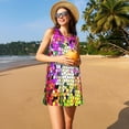 thumbnail image 3 of Balery Colorful Tie Dye Stained Glass 3 Vestidos de verano para mujer con estampado: vestido holgado sin mangas, vestido playero informal y cómodo para días calurosos., 3 of 7