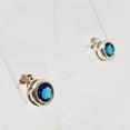 thumbnail image 1 of December 7mm Blue Zircon & Sterling Silver Earrings 9780Lb, 1 of 6
