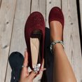 thumbnail image 6 of Mepaouo Women's Ballet Slip on Flats Knit Round Toe Ballerina Walking Dress Shoes Low Wedge Mary Jane, 6 of 9