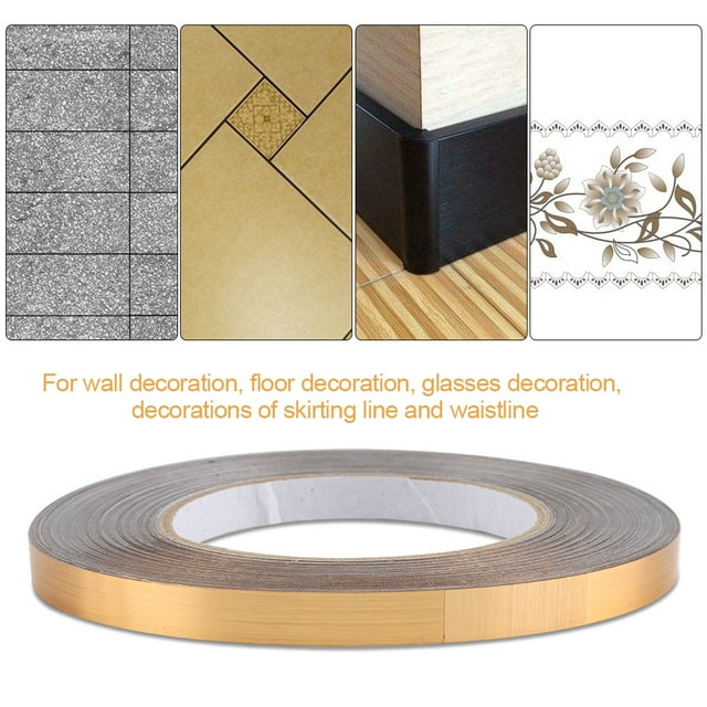 Rdeghly Foil Sticker,PVC Foil Room Floor Crevice Line Sticker Self-Adhesive Ground Corner Tile Decoration,Sticker