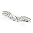 thumbnail image 1 of 14k White Gold Curved Design Pave Diamond Wedding Ring 1/6 cttw Size 9, 1 of 2