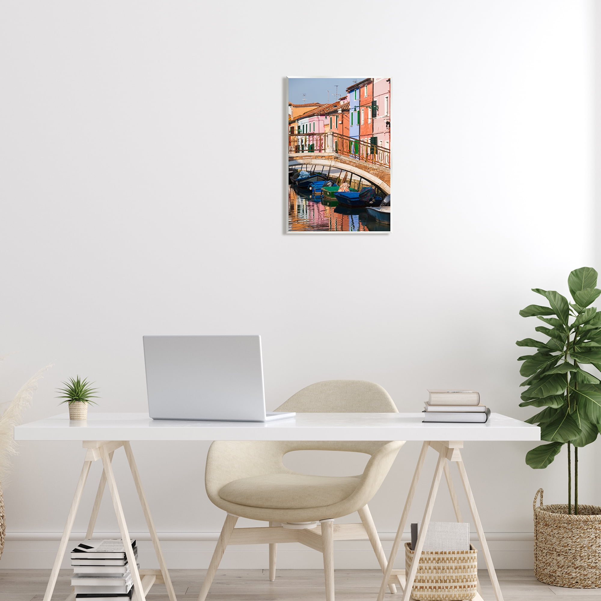 Stupell Town River Canal Boats Scenery Transportation Photography Wall Plaque Unframed Art Print Wall Art