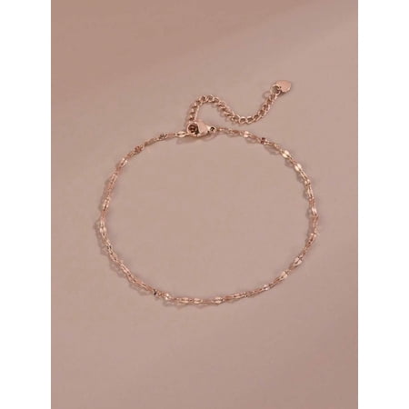 Rose Gold Stainless Steel Anklet With Delicate Link Chain For Daily Wear