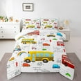 thumbnail image 2 of Feelyou Cartoon School Bus Full Size Comforter Sets, Transportation Vehicle Bedding Comforter Set, Yellow Public Truck Bedding Sets, Ultra Soft Home Decor, 3-Piece, 2 of 8