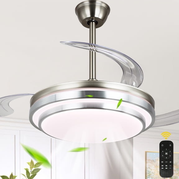 Chords Attic 36" 3-Blade Ceiling Fan with Light Kit and Remote Control for Living Room, Bedroom