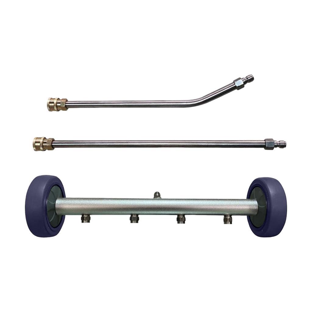 Fzaqwen 5000PSI 15inch Pressure Washer Undercarriage Cleaner Water Broom Car Chassis Wash 4 Spraye Nozzle