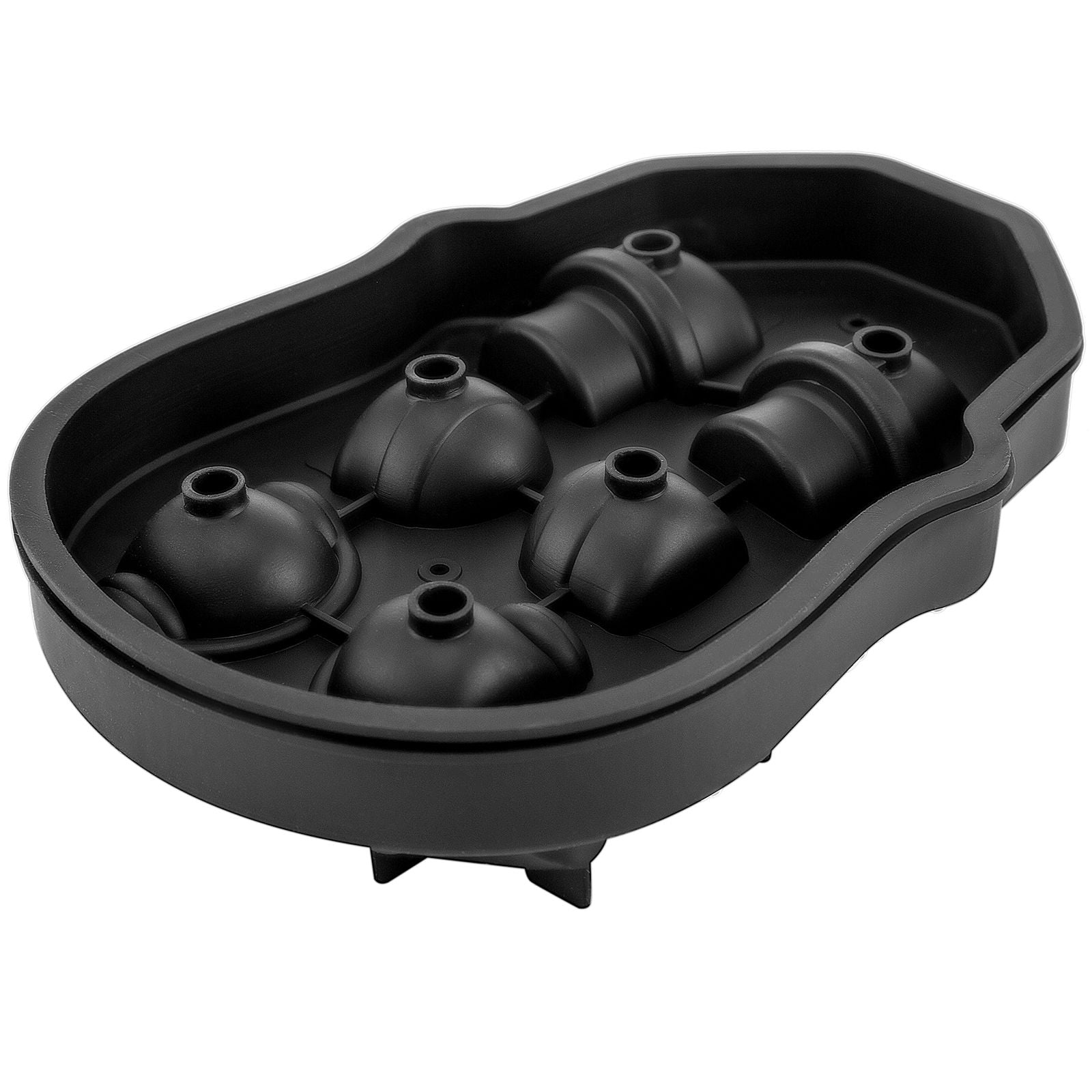 6-Grid Skull Shaped Ice Cube Tray with Lid & Funnel, Food-Grade Silicone 3D Skull Mold, Sealed Leak-Proof for Whiskey Cocktails Halloween Party Bar