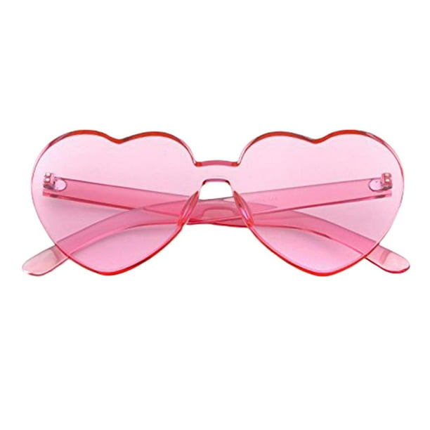 de montura sin montura , con lentes en corazón para mujer Rosado Colcomx Gafas de sol sin montura