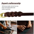 thumbnail image 4 of Dog Cowhide Traction Rope Head Layer Cowhide Small, Medium, and Large Dogs German Shepherd Dog Chain Genuine Leather Dog Traction Rope (red brown+copper hook 2.85M * 1.2CM), 4 of 5
