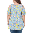 thumbnail image 7 of JuneFish Women's Plus Size Cold Shoulder Short Sleeve Tunic Top Loose Casual Blouse, 7 of 7