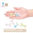 thumbnail image 3 of Resin Pendants with Glitter Powder Mermaid Tail Shape Mixed Color 43~44x29~31x6~7mm Hole: 2mm 8pcs/color 40pcs/set, 3 of 7