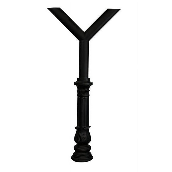 Qualarc PENPST2-700 Penfield Twin Mailbox Post Only with Ornate Base 7 - Black
