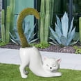 thumbnail image 2 of MOQIN Ceramic Tailless Cat Succulent Planter Pot - Cute Kitty Flowerpot for Indoor Plants, Cactus, Air Plants with Drainage Hole, Home/Office Decor, 2 of 4