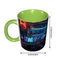 thumbnail image 3 of Game Neon Coffee Mug Fun Custom Ceramic Mugs 11oz Green, 3 of 5