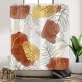 thumbnail image 2 of Burnt Orange Boho Chic Shower Curtain, Abstract Aesthetic Tropical Leaf with Gold Botanical Branch Modern Bathroom Curtain for Bathtub Home Decor Waterproof Fabric Machine Washable, 2 of 5