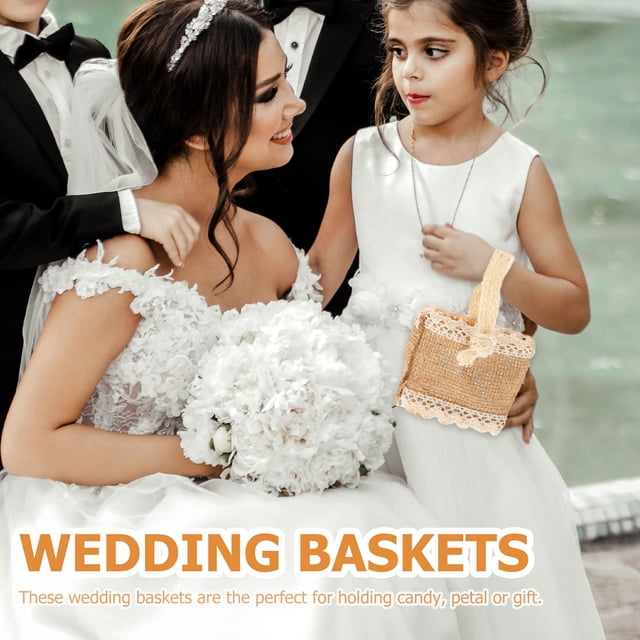 OUNONA 2Ud Cesta Decorativa De Lino En Khaki Para Uso En Bodas Y Almacenaje Práctico