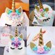 thumbnail image 3 of Adornos para tartas de unicornio, horquilla y pestañas de cuerno de unicornio, decoración de fiesta de unicornio para cumpleaños/boda Sincero Electrónica, 3 of 5