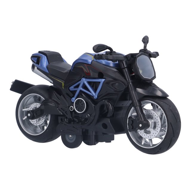 Modelo de motocicleta 1:12, adornos de juguete para niños, aleación de simulación, modelo de motocicleta extraíble, azul