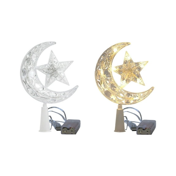 Festive Christmas Tree Topper with Glowing Moon and Star Design, Magnetic Luminous Decor for Holiday Celebration, Elegant Holiday Interior Decoration, Light-up Christmas Tree Ornament