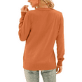 thumbnail image 4 of Aiyino Women's Long Sleeve Knit Cardigan Sweater Basic V Neck Button Down Knitwear Winter Tops,Orange 3XL, 4 of 6