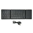 thumbnail image 1 of Teclado Bluetooth plegable con panel táctil de tamaño completo, compatible con 3 dispositivos, teclado plegable inalámbrico portátil recargable, 1 of 15