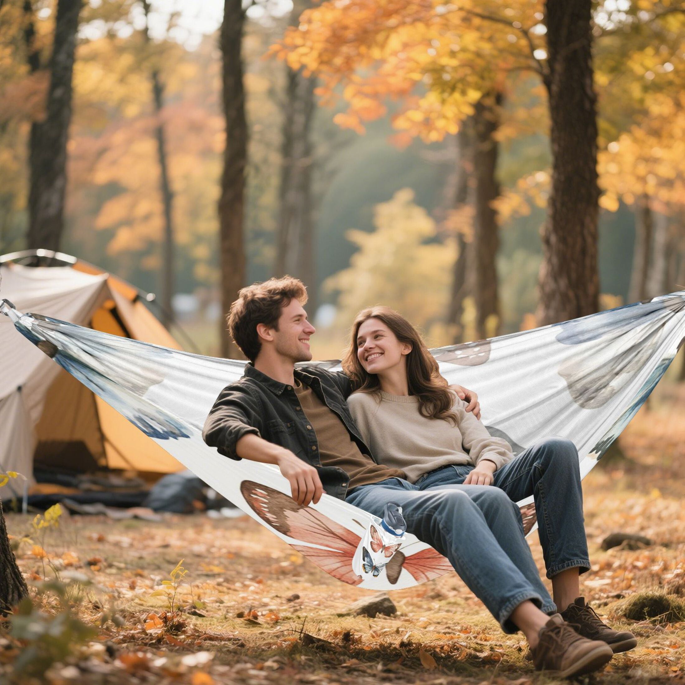 Hammock Camping Hammock Nylon Portable Hammock Travel Camping Hammock Watercolor Beautiful Butterfly