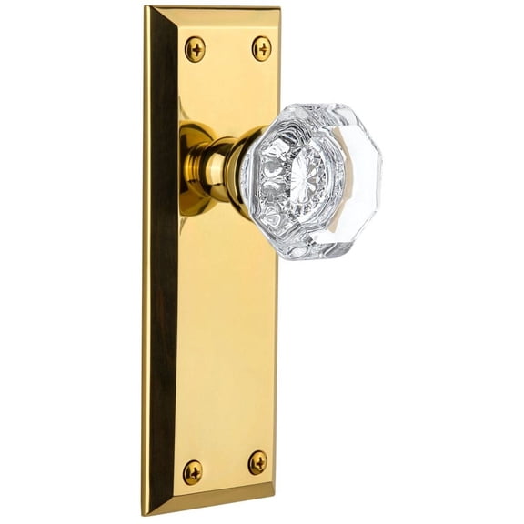 Grandeur Favchm_Psg_234 Fifth Avenue Solid Brass Rose Passage Door Knob Set - Brass