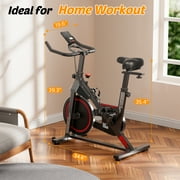 Naipo Exercise Bike Indoor Cycling Bike with 300lbs Big Seat Cushion for Home Cardio Leg Workout