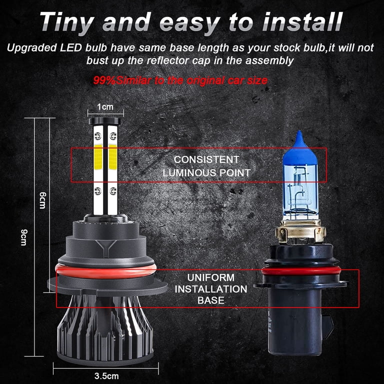 VISVIC LED Headlight & Fog Light Bulb Combo Kit For Nissan Versa (2007-2020) - 9003 & H11, 6500K White