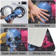 thumbnail image 3 of 1pc Three Colored Skulls Absorbent Non-Slip Bathroom Thickened Flannel Rug Decor,Soft,Quick Drying,Suitable For Indoor/outdoor Use,Bathrooms,Bedrooms,Kitchens,Terrace,Laundry Rooms,16"x24", 3 of 9