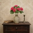 thumbnail image 4 of Artificial Lotus Flower Realistic Water Lily Silk Stem Home Decor for Table Centerpiece Vase Arrangement Buddha Decor （Red）, 4 of 6