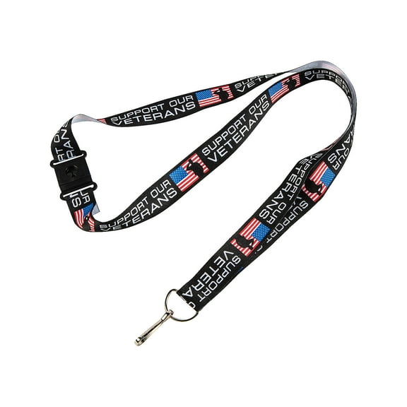 Support Our Veterans Breakaway Lanyards, Jewelry, Party Supplies, 12 Pieces