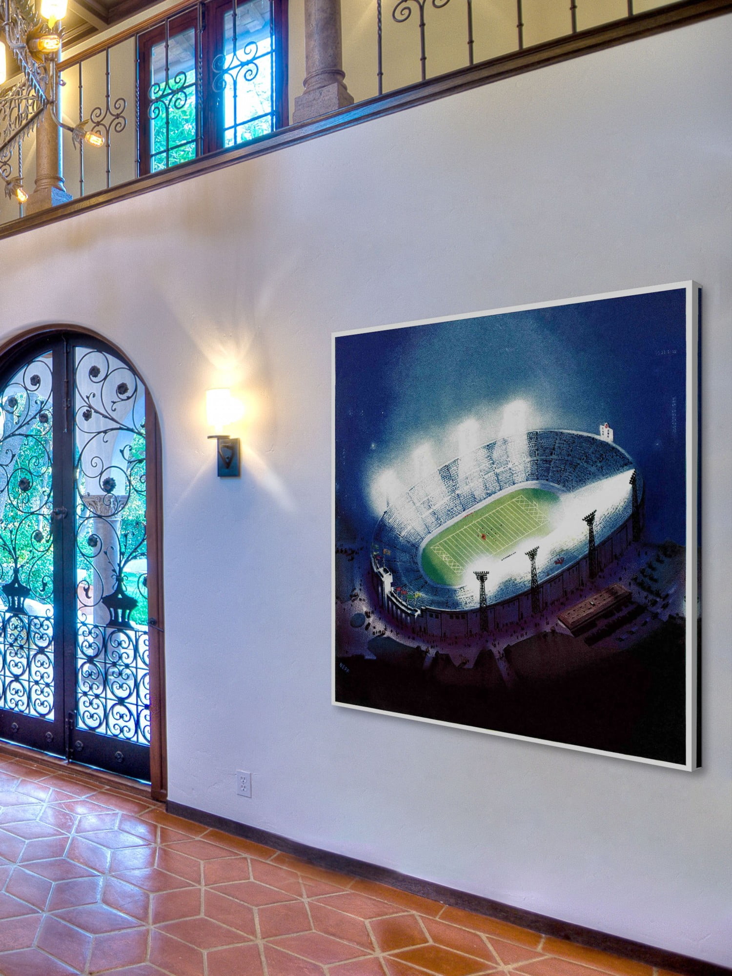 Marmont Hill Football Stadium at Night by Wesley Neff Painting Print on Canvas