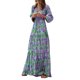 thumbnail image 1 of Txlixc Vestido casual para mujer, cuello en V, manga larga, estampado, dobladillo grande, estilo bohemio, cintura elástica, vestidos Txlixc Moda, 1 of 3