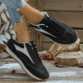 thumbnail image 4 of Rokment Womens Vintage Platform Skate Fashion Sneakers Walking Running Shoes Retro Color Block Suede Casual Memory Foam Non Slip Skateboarding Tennis Shoes Black Size 9, 4 of 7