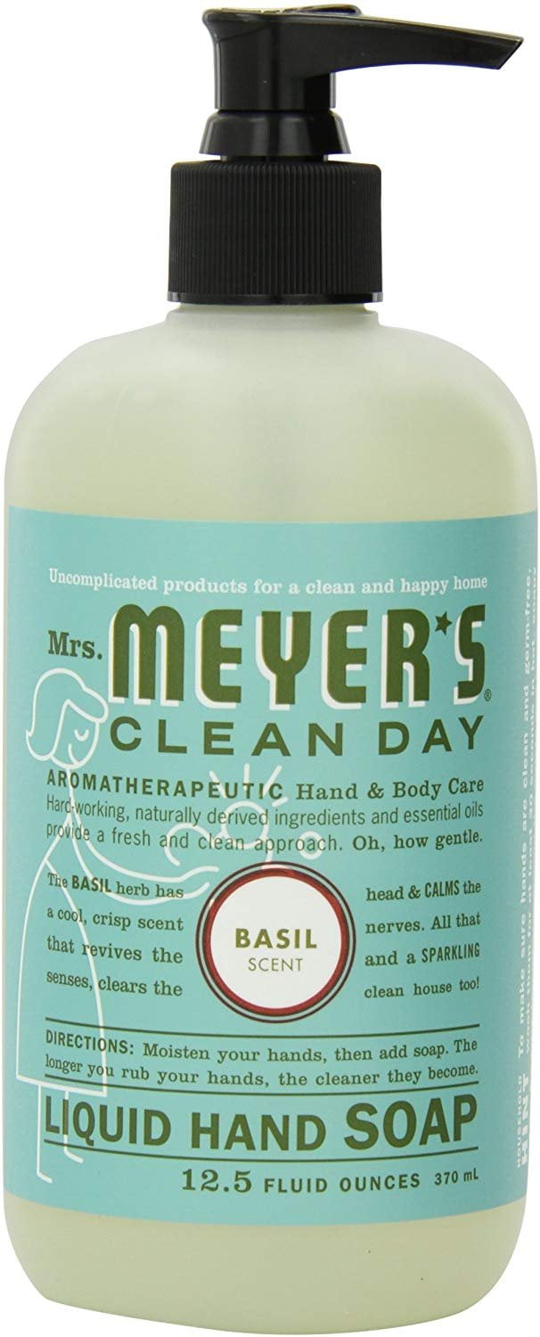 Mrs. Meyer's Clean Day Liquid Hand Soap, Basil, 12.5Ounce Bottles