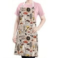 thumbnail image 5 of Brown Mushroom Line Light Pattern Apron-Garden Aprons for Women with Pockets-Cotton Linen Waterproof Kitchen Cooking Gardening Aprons Adjustable for Kitchen,Cooking,BBQ and Salon 33x27 Inch, 5 of 7