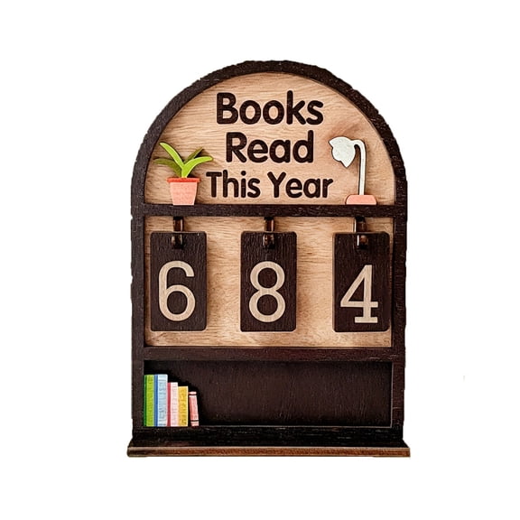 Books Read This Year Counter Festival Gifts for Readers, Personalized Book Counter Tracker Bookshelf Decor, Bookish Gifts Accessories For Book Lovers, Bookworm, Bookclub (Black)
