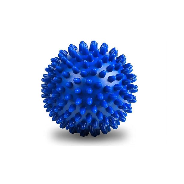 Bola de masaje, bolas de masaje para fisioterapia, bola de masaje con puntas para liberación miofascial y punto gatillo (2 unidades, azul+verde)