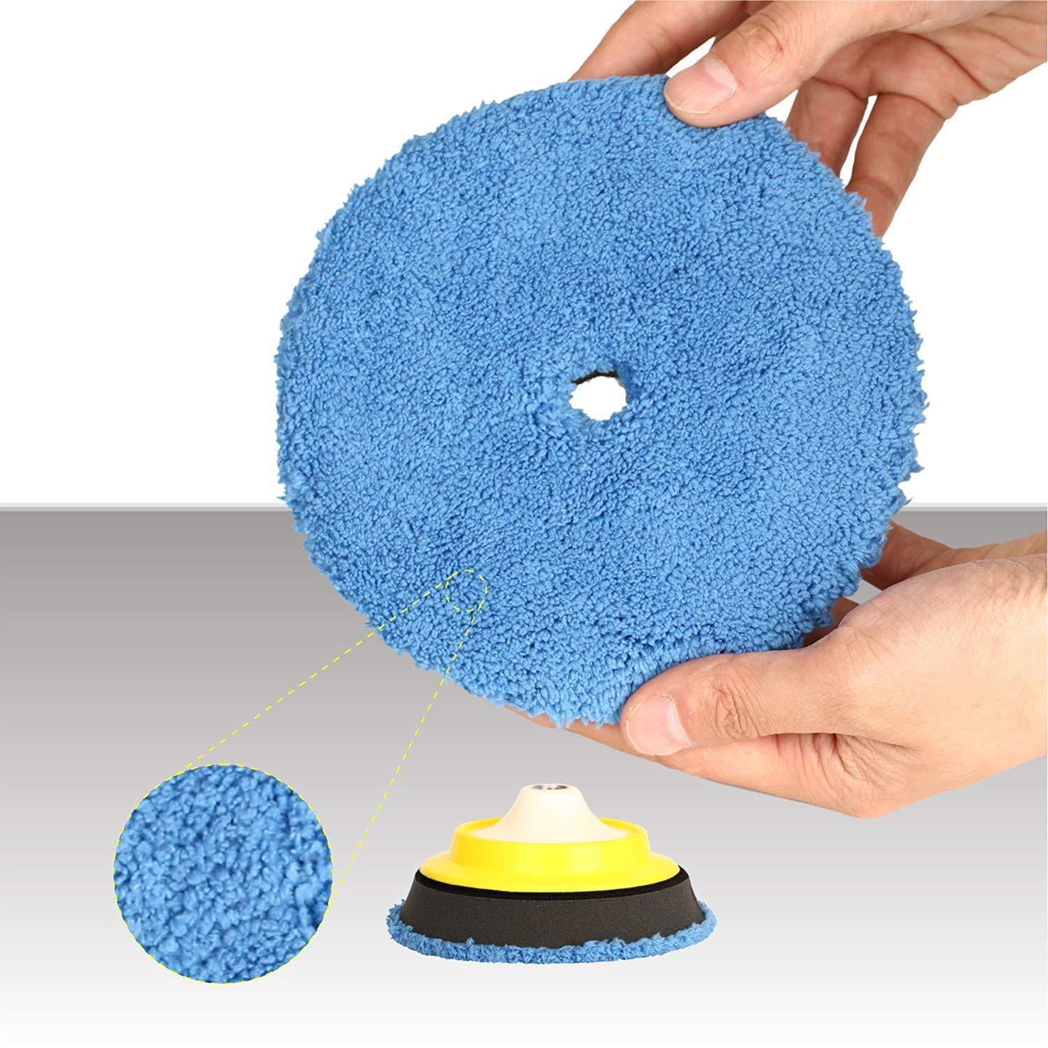 6" Microfiber Polishing Buffing Cleaning Pad Disc for Car Detailing