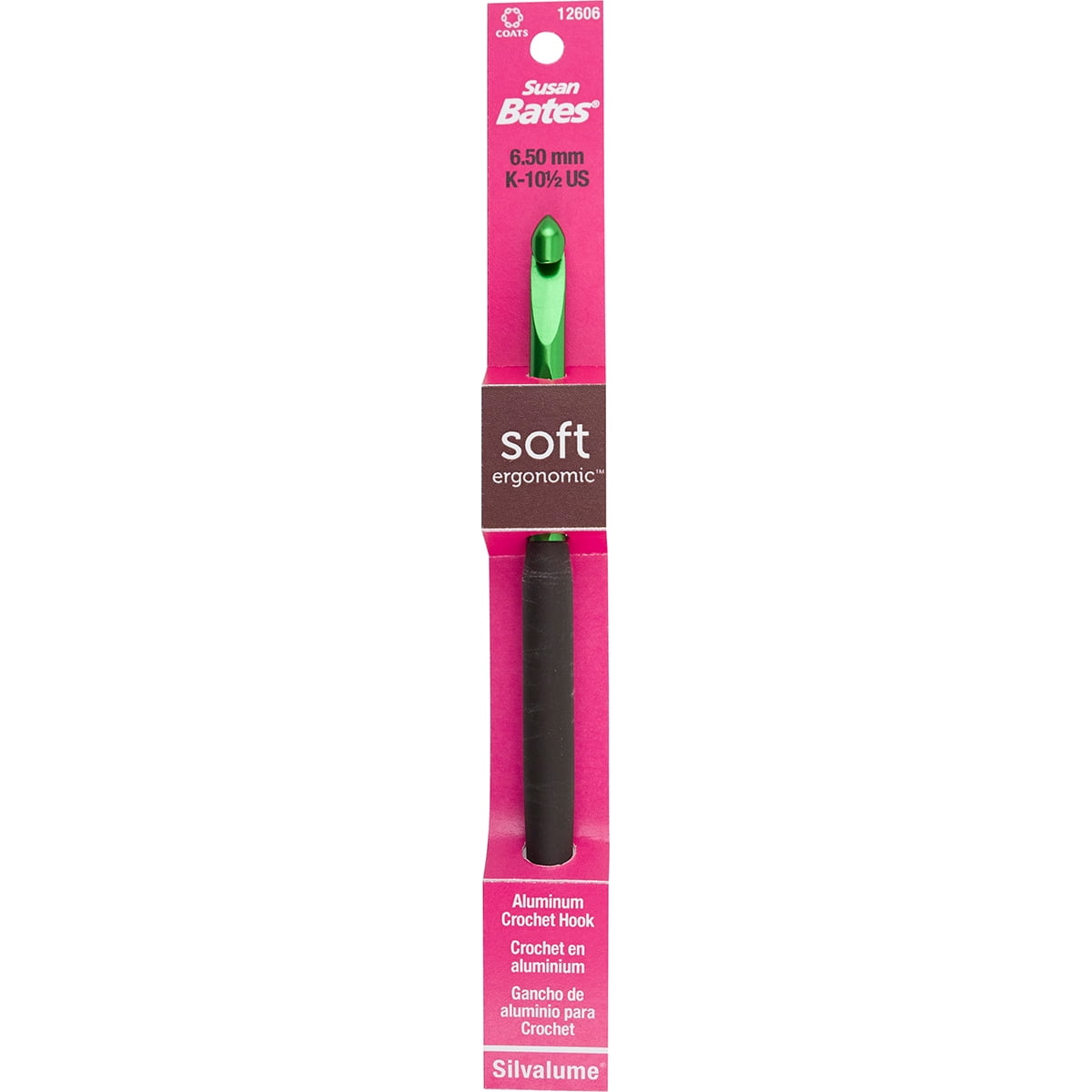 Silvalume Soft Handle Aluminum Crochet Hook 5.5'-Size K10.5/6.5mm
