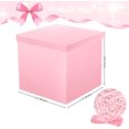 thumbnail image 2 of Caja de regalo grande con tapa para regalo plegable con papel de relleno para cumpleaños, aniversario, San Valentín, color rosa, 2 of 4