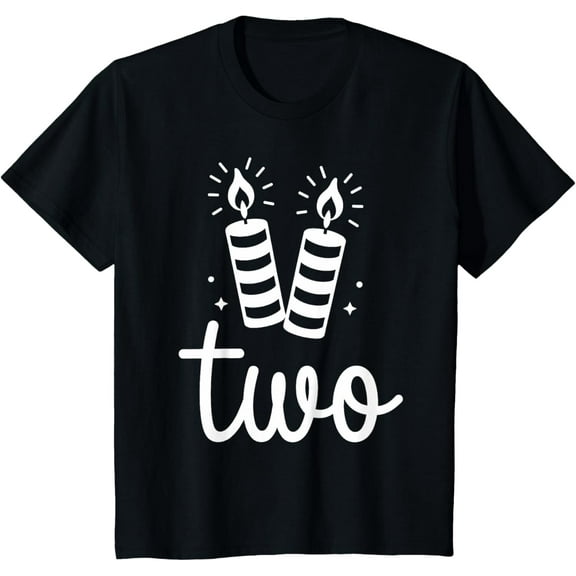Kids Funny Candle 2nd Birthday Boy Girl 2 Year Old Birthday T-Shirt