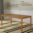 thumbnail image 4 of Now Furniture 72" Wooden Dining Table for 6, Rectangular Kitchen Table - Pecan, 4 of 6