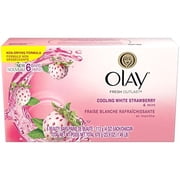 Olay Fresh Outlast Beauty Bar, Cooling White Strawberry Mint, 6 Soap Bars