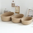 thumbnail image 5 of Small Woven Basket for Organizing, Small Rope Basket for Toy Cotton Round Storage Kids Baby Dog Cat Gifts, 9.1 x 5.1 x 2.8 Inch, 5 of 9