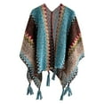 thumbnail image 3 of Women's Thickened Knit Scarf with Tassel Detail Retro Split Winter Shawl, 3 of 4