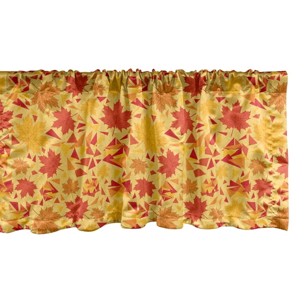 Ambesonne Autumn Valance Pack of 2, Warm Tones Maple Leafage, 54"X18", Vermilion and Mustard