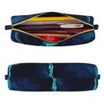 thumbnail image 3 of Ratiio Blue Marble And Gold Pattern Leather Pencil Case, Pencil Pouch with Durable Zipper, Compact and Stylish Organizer for Stationery, Art Supplies, Travel Essentials, 3 of 8
