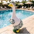thumbnail image 2 of Porch Goose Summer Outfit 3 Piece Floral Print Set with Sun Hat Bikini Top and Skirt Fits 19-23 Inch Geese for Front Porch Patio Decor, 2 of 6